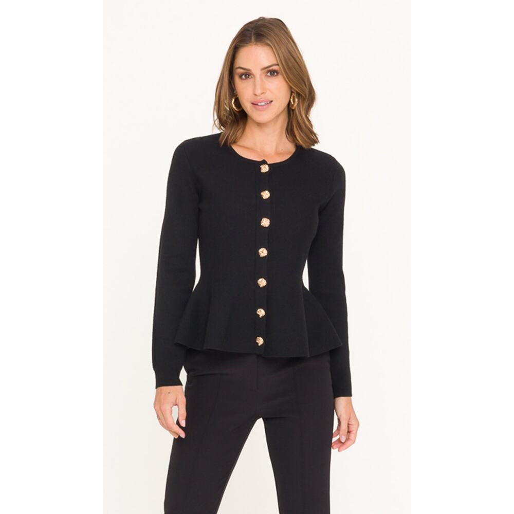 Generation Love Winslet Peplum Cardigan in Black M